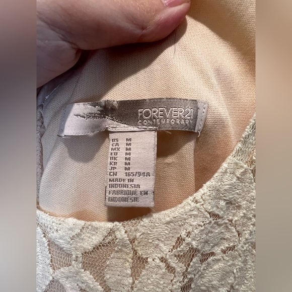 Forever 21 Womens Sleeveless Pastel Pink Floral Dress Size Medium - Picture 7 of 8